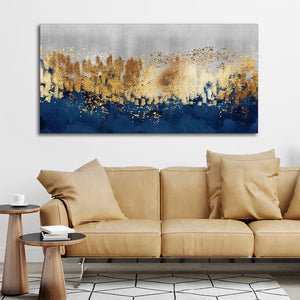 Modern Golden Art Textured Design Premium Canvas Wall Painting