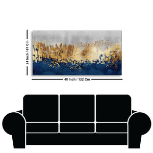 Modern Golden Art Textured Design Premium Canvas Wall Painting