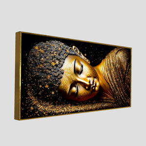 Modern Golden Buddha Statue Premium Canvas Wall Painting