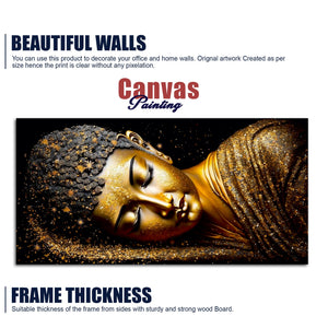 Modern Golden Buddha Statue Premium Canvas Wall Painting