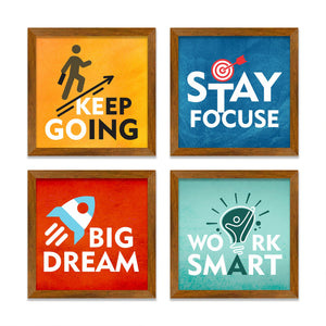 Modern Motivational Quotes Art Premium Art Wall Frame Set of Four