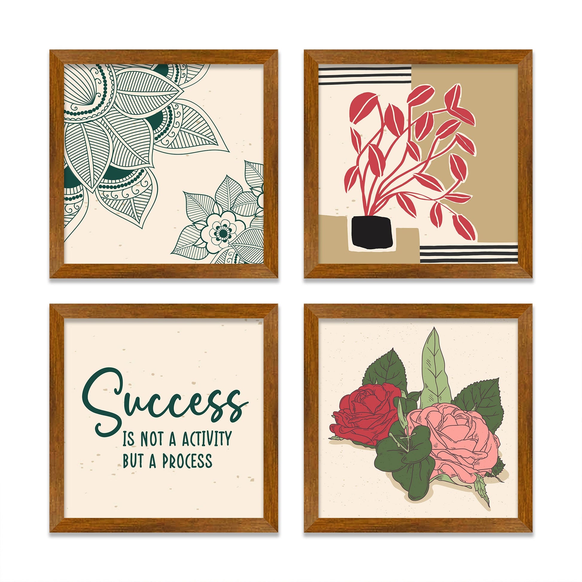 Modern Quotes Art Premium Art Wall Frame Set of Four