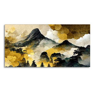 Mountain Scenery of Mount Fuji Premium Canvas Wall Painting