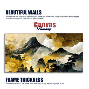 Mountain Scenery of Mount Fuji Premium Canvas Wall Painting