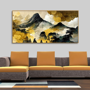 Mountain Scenery of Mount Fuji Premium Canvas Wall Painting