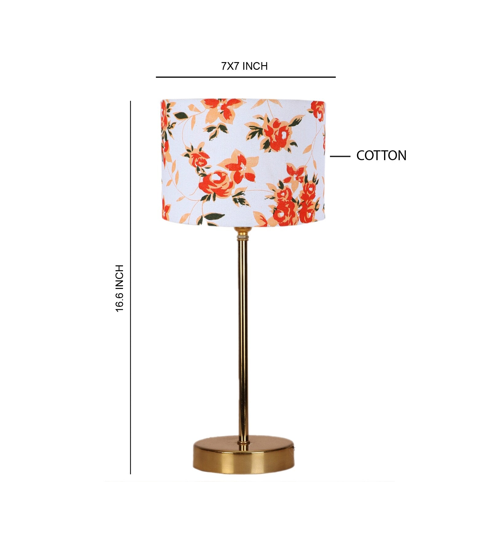 Multicolor Solid Traditional Bedside Table Lamp with Golden Finish Base