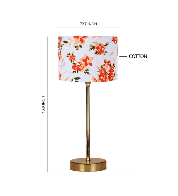 Multicolor Solid Traditional Bedside Table Lamp with Golden Finish Base