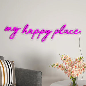 My Happy Place Text Design Neon LED Light