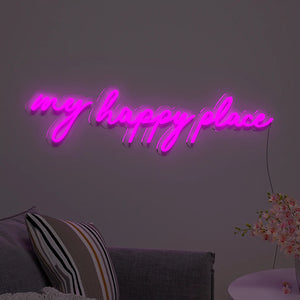 My Happy Place Text Design Neon LED Light