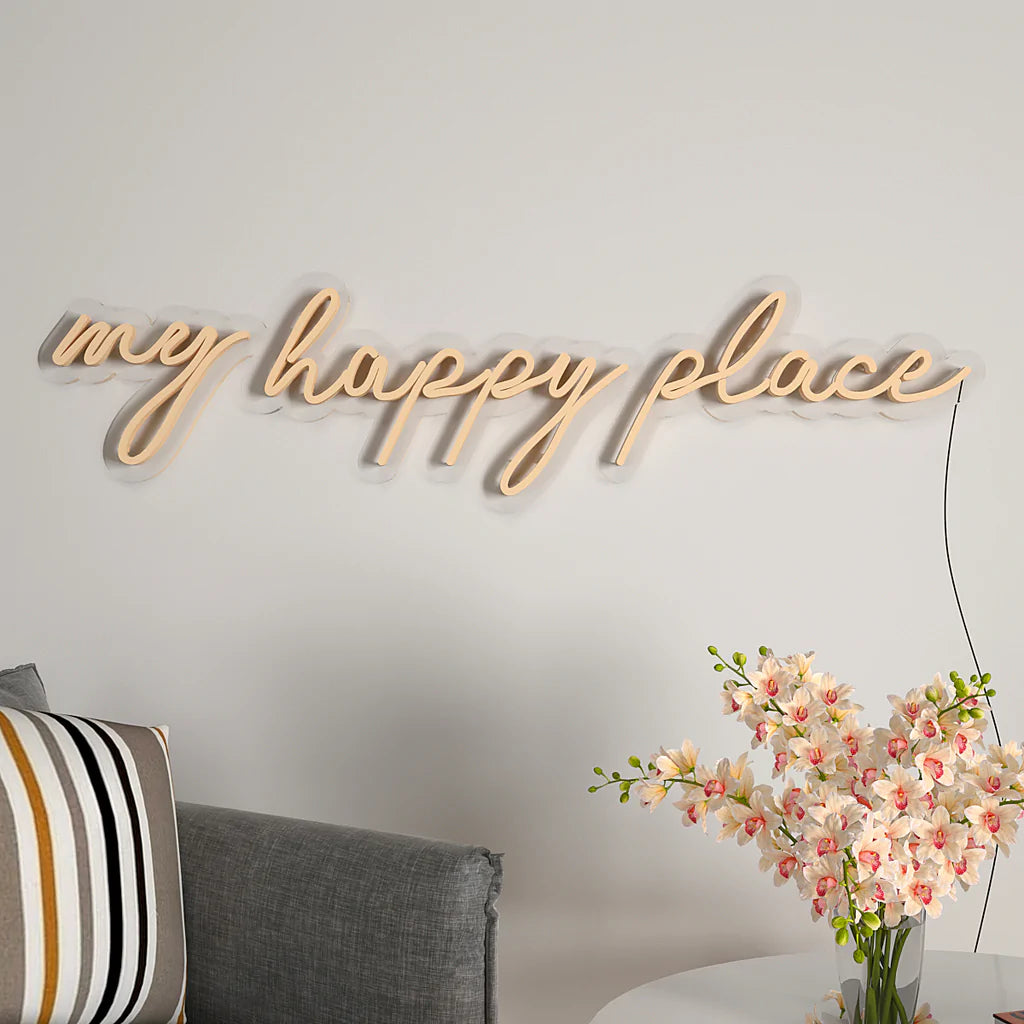 My Happy Place Text Design Neon LED Light