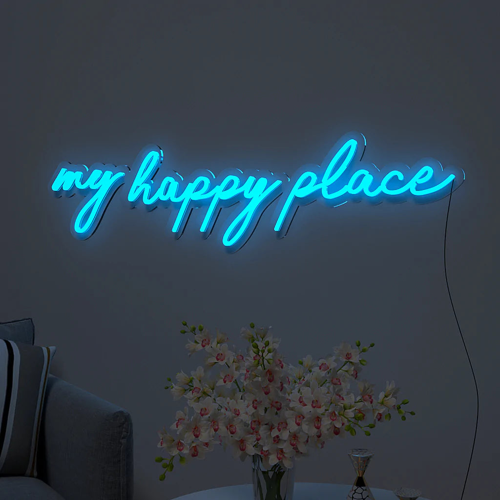 My Happy Place Text Design Neon LED Light