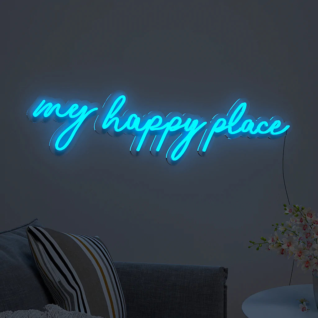 My Happy Place Text Design Neon LED Light