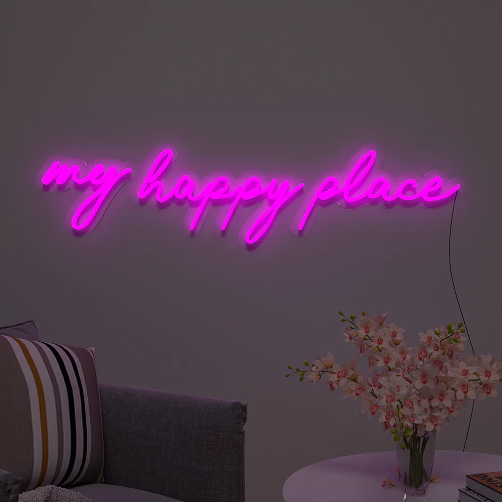 My Happy Place Text Design Neon LED Light