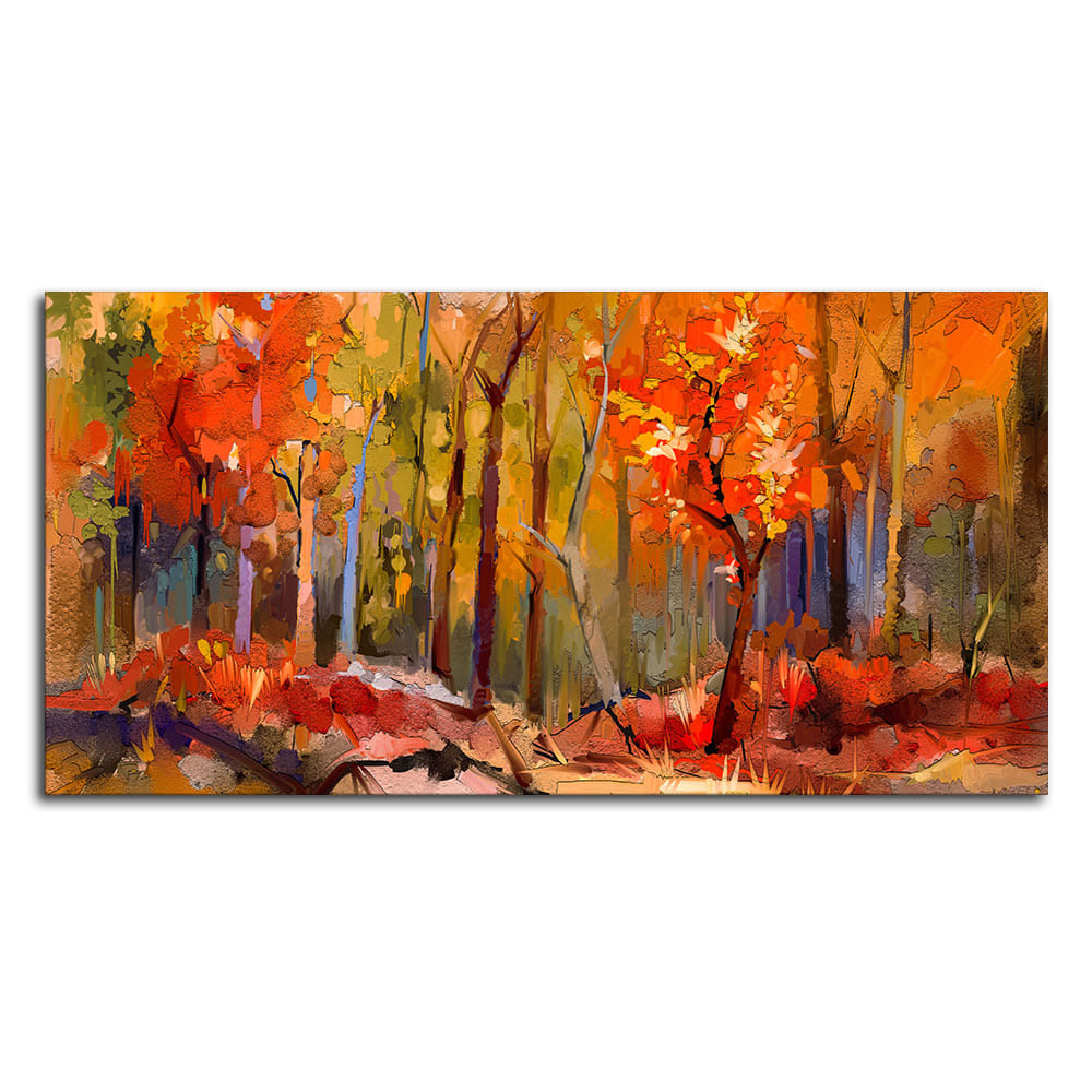 Nature Wall Painting of Colorful Autumn Forest