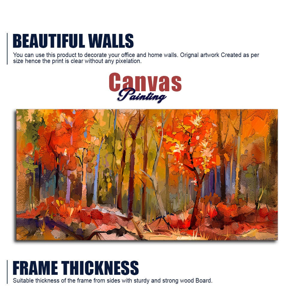 Nature Wall Painting of Colorful Autumn Forest