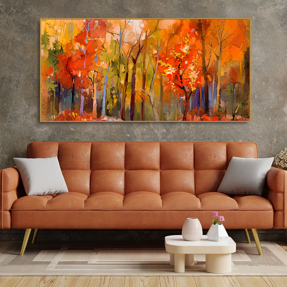 Nature Wall Painting of Colorful Autumn Forest