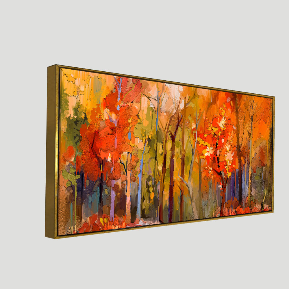 Nature Wall Painting of Colorful Autumn Forest