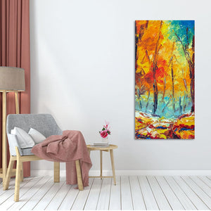 Nature Art Wall Painting of Colorful Autumn Forest