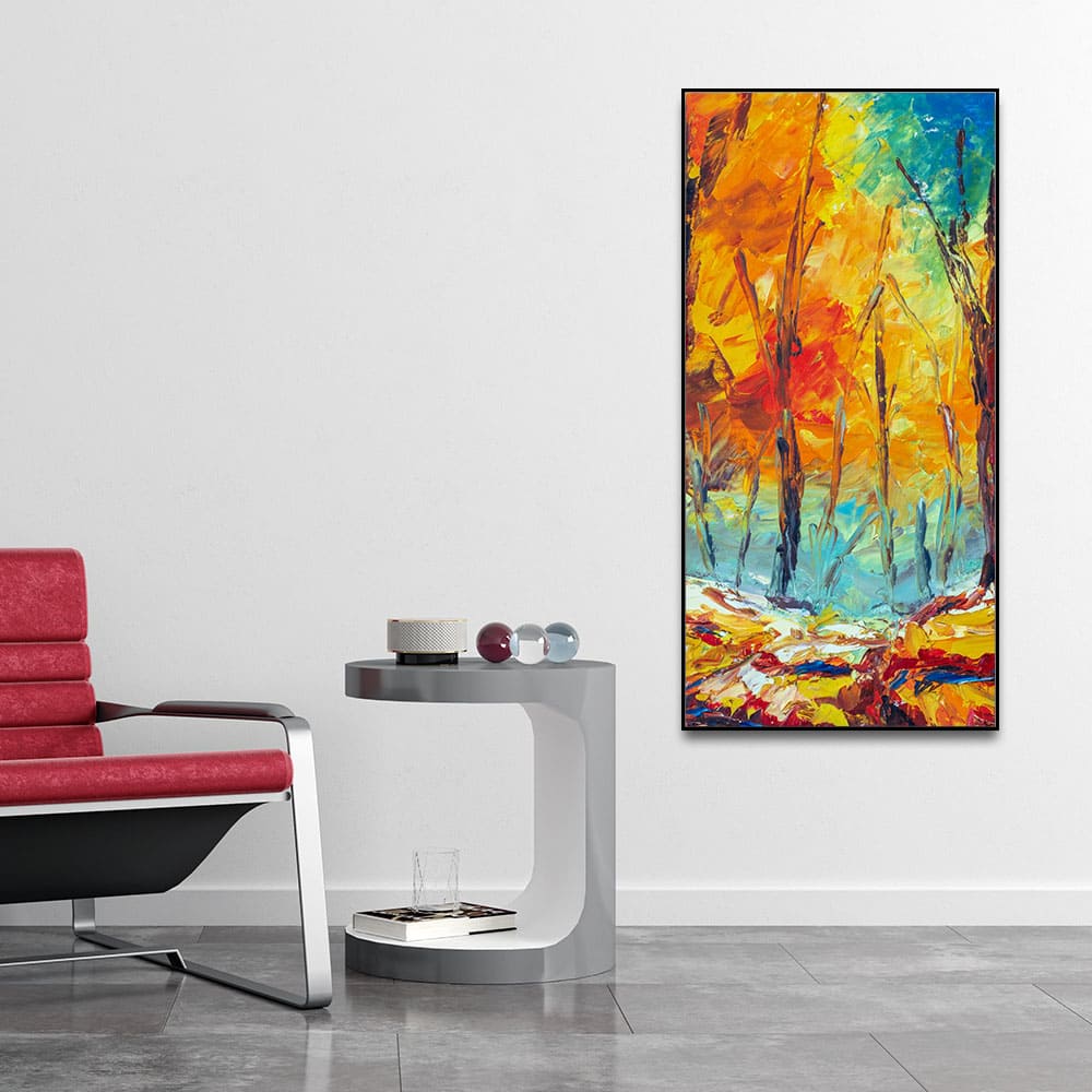 Nature Art Wall Painting of Colorful Autumn Forest