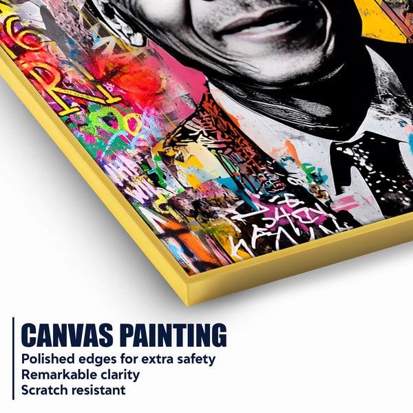 Nelson Mandela Street Art Portrait Cotton Canvas Wall Painting