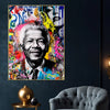 Nelson Mandela Street Art Portrait Cotton Canvas Wall Painting