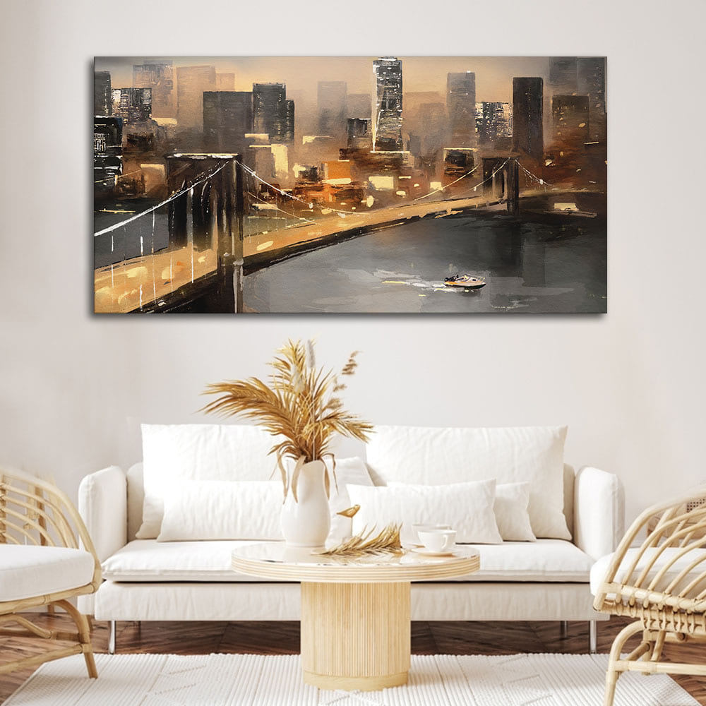 New York City Bridge Premium Canvas Wall Painting