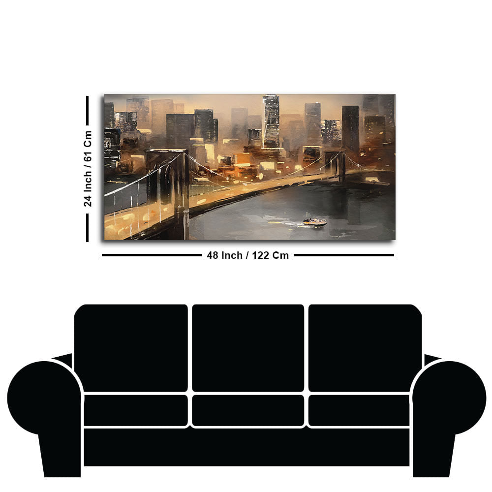 New York City Bridge Premium Canvas Wall Painting