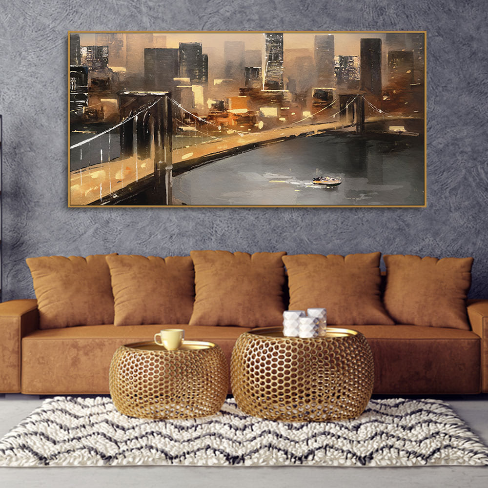 New York City Bridge Premium Canvas Wall Painting