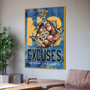 No Excuses No Limits Cotton Canvas Wall Painting