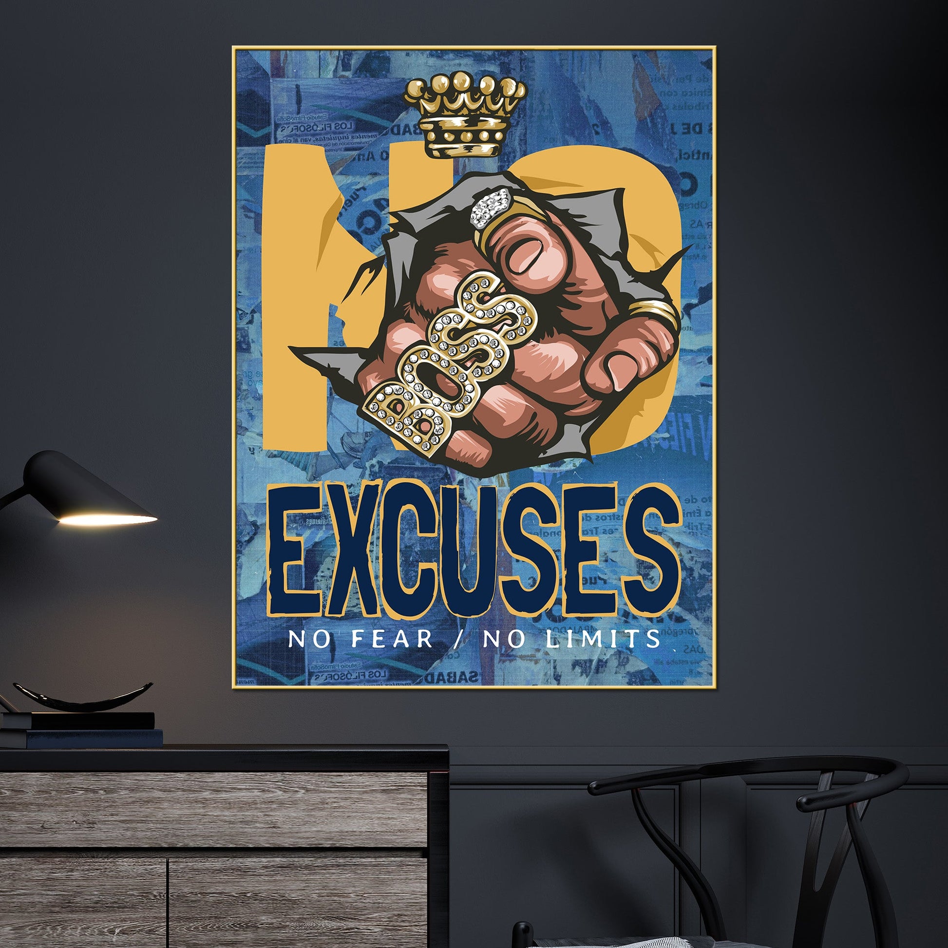 No Excuses No Limits Cotton Canvas Wall Painting