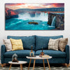 Scenery of Waterfall In Forest Premium Wall Painting