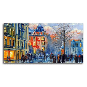 Old City in Winters Canvas Wall Painting