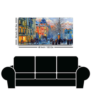 Old City in Winters Canvas Wall Painting