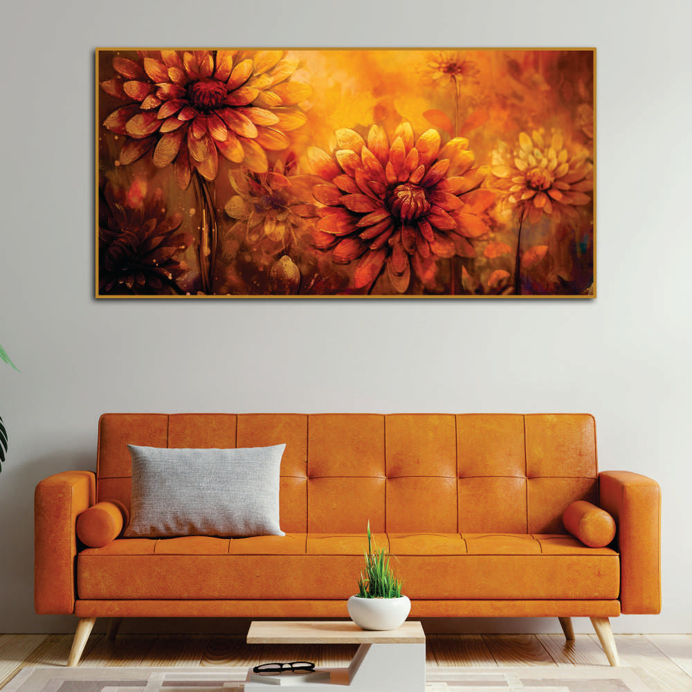 Ornate Flower Art Premium Canvas Wall Painting