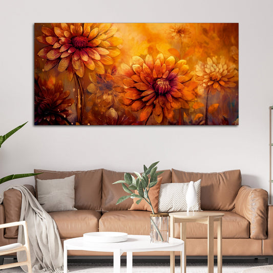 Ornate Flower Art Premium Canvas Wall Painting