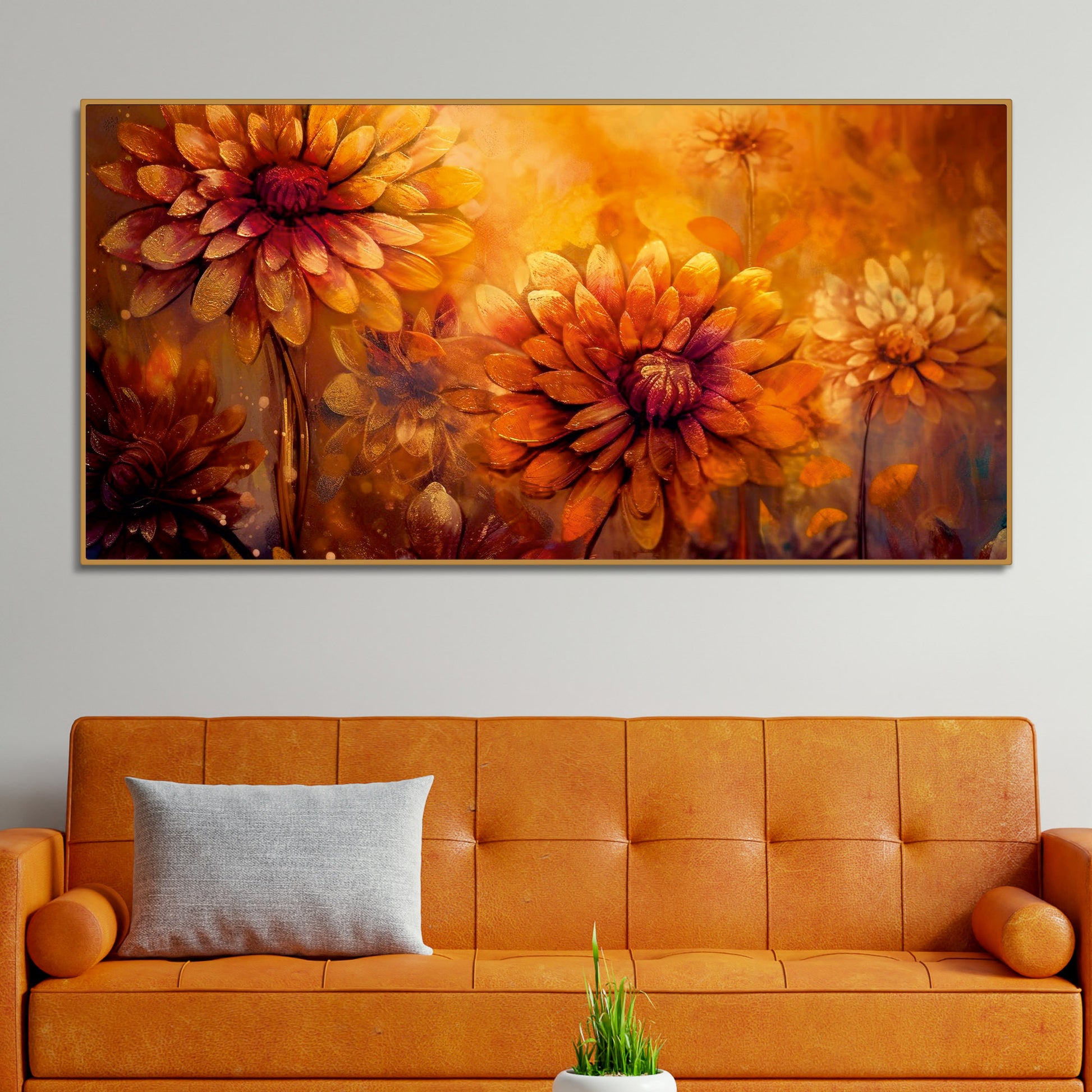 Ornate Flower Art Premium Canvas Wall Painting