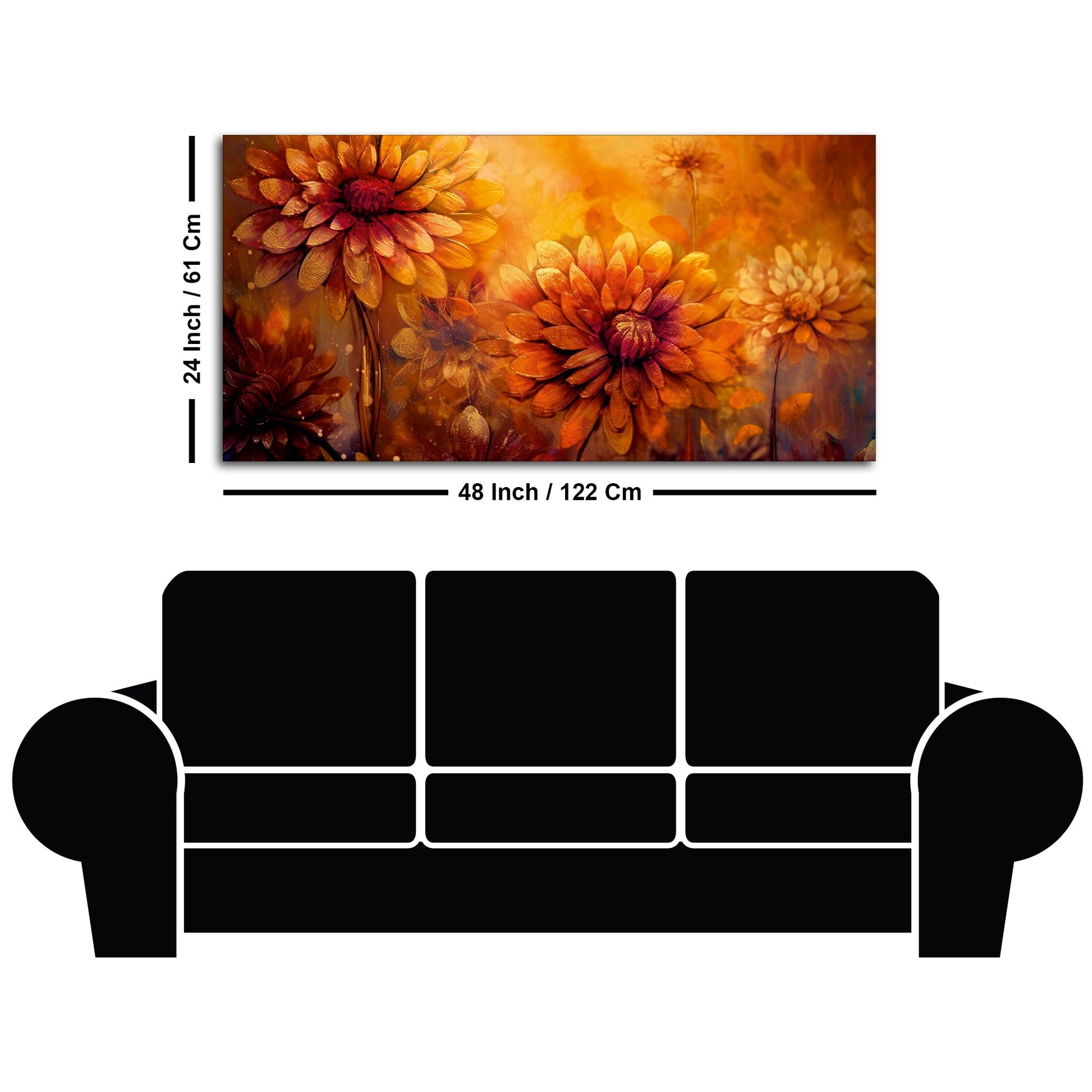 Ornate Flower Art Premium Canvas Wall Painting