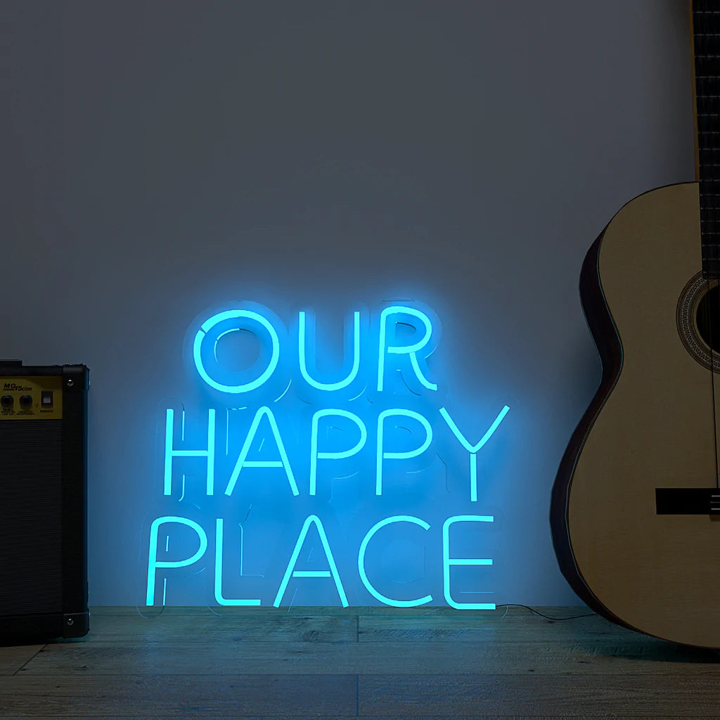 Our Happy Place Text Neon LED Light