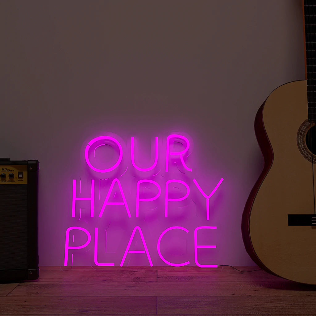 Our Happy Place Text Neon LED Light