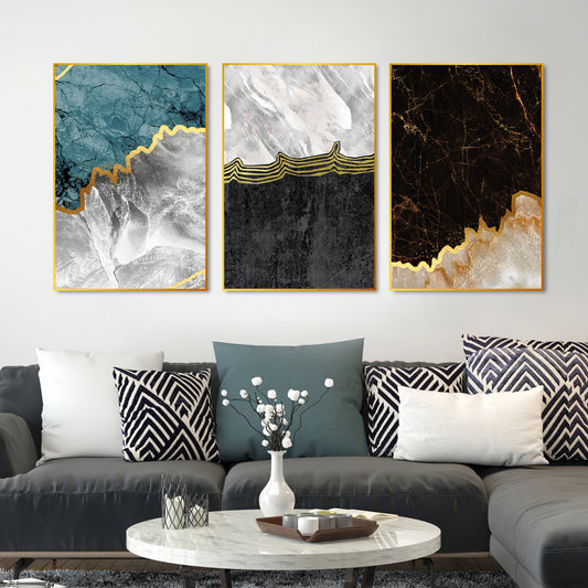 Paint Texture Decorative Floating Canvas Wall Painting Set of Three