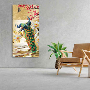 Pair of Peacock Canvas Wall Painting