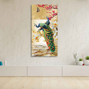 Pair of Peacock Canvas Wall Painting