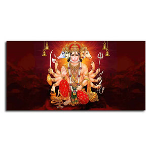 Panchmukhi Bajrangbali Canvas Wall Painting