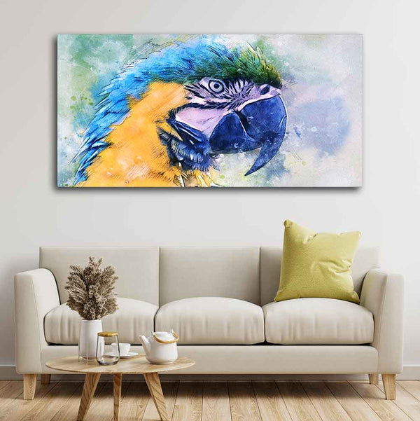 Parrot Watercolor Art Canvas Wall Painting