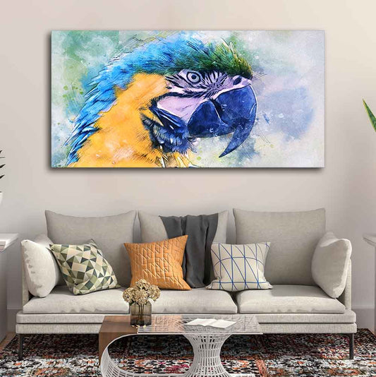 Parrot Watercolor Art Canvas Wall Painting