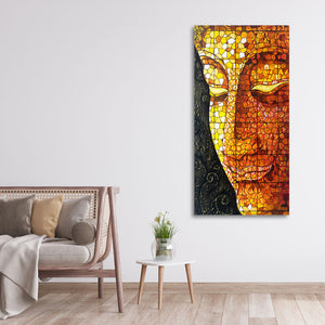 Peaceful Golden Buddha Texture art Canvas Wall Painting