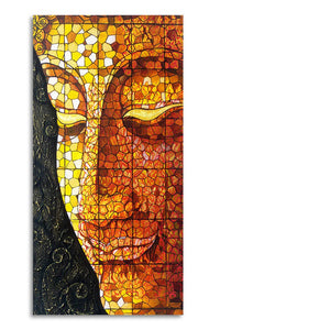 Peaceful Golden Buddha Texture art Canvas Wall Painting