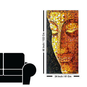 Peaceful Golden Buddha Texture art Canvas Wall Painting