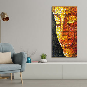 Peaceful Golden Buddha Texture art Canvas Wall Painting