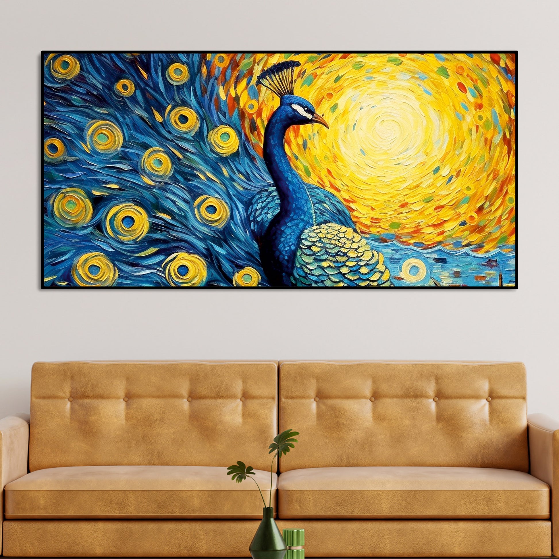 Peacock with Beautiful Feather Canvas Wall Painiting